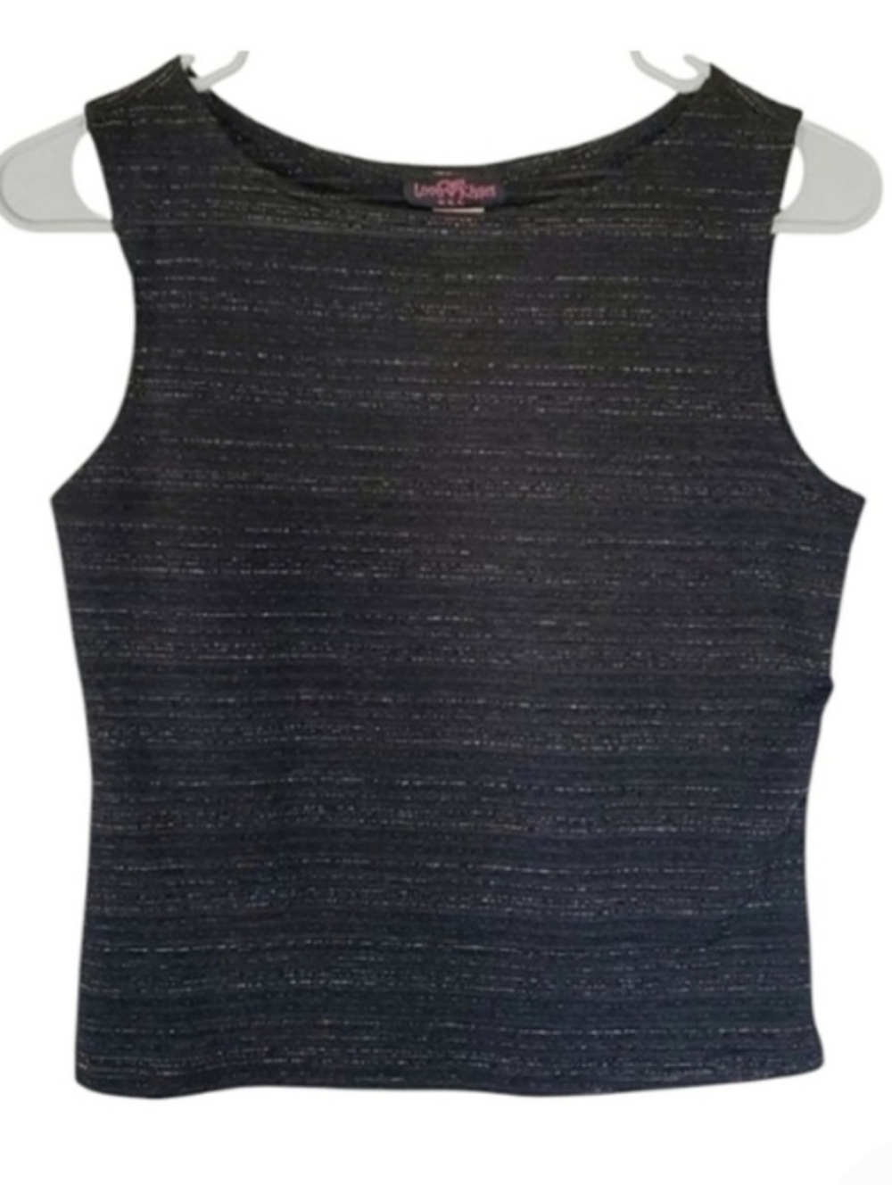 1491 * Love & Kisses USA Tank Silver Black Size L Vintage 90s Made in USA